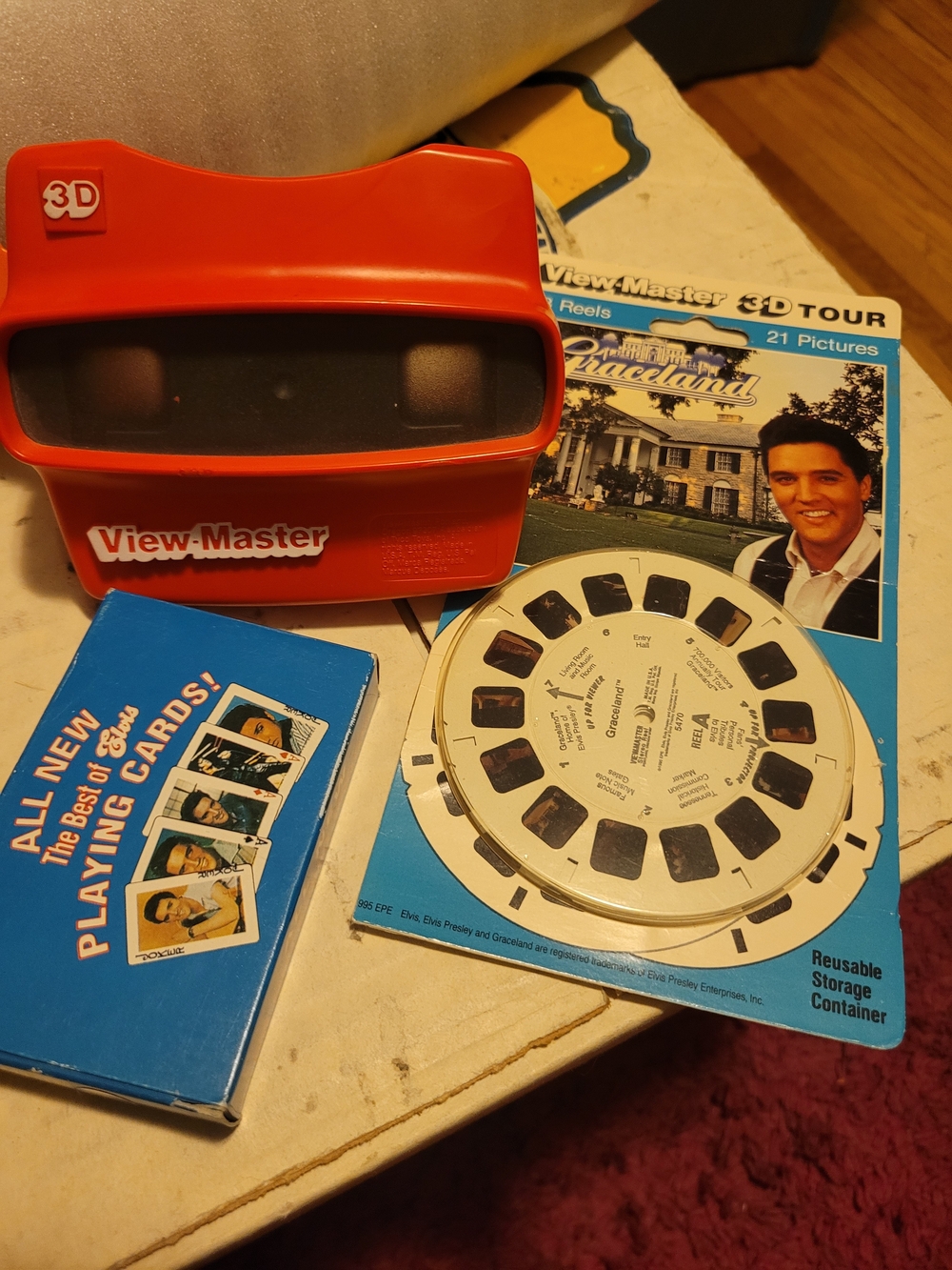 Vintage ELVIS PRESLEY BUNDLE viewmaster 3 Elvis Graceland Reels & Players Cards